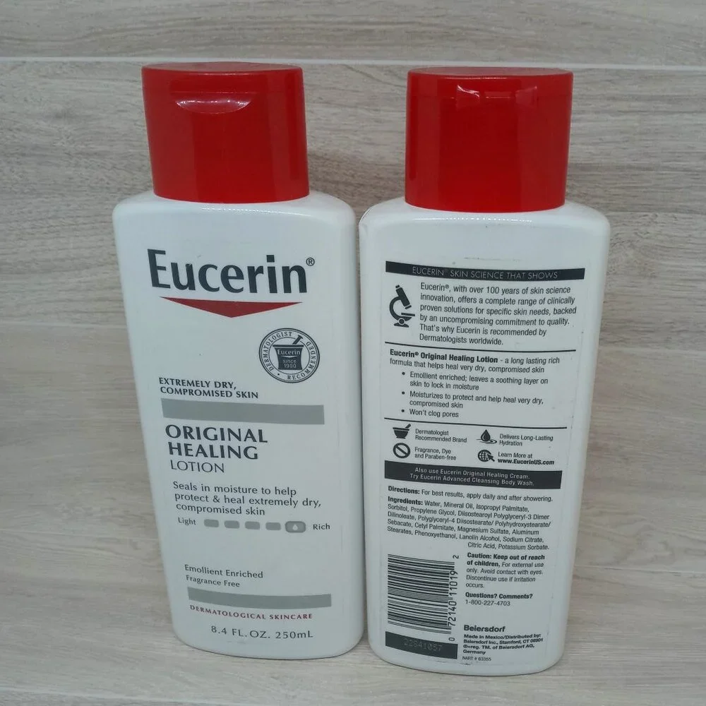 2x Eucerin Original Healing Lotion For Extremely Dry Skin Fragrance Free 8.4oz